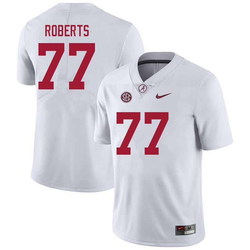 Alabama Crimson Tide Men's Jaeden Roberts #77 White NCAA Nike Authentic Stitched 2021 College Football Jersey AC16X73KJ
